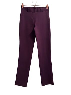 Quince Ultra-Stretch Ponte Straight Leg Pants Burgundy Size Small